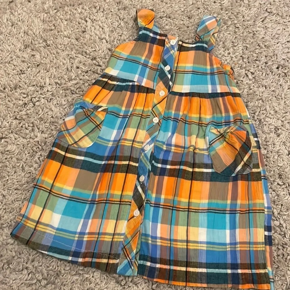 2011 Gymboree “Tropical Bloom” Plaid Gauze Dress, Size 4